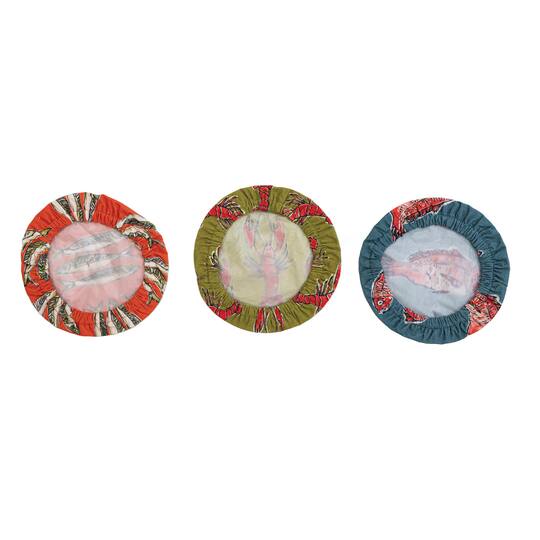 Hello Honey® 8" Sea Life Designs Cotton Bowl Covers with Linings Set